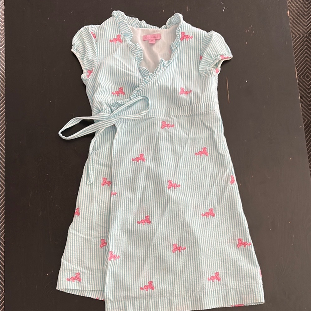 Kids Striped Dress with Pink Accents